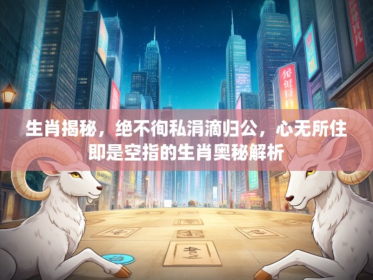 生肖揭秘，绝不徇私涓滴归公，心无所住即是空指的生肖奥秘解析