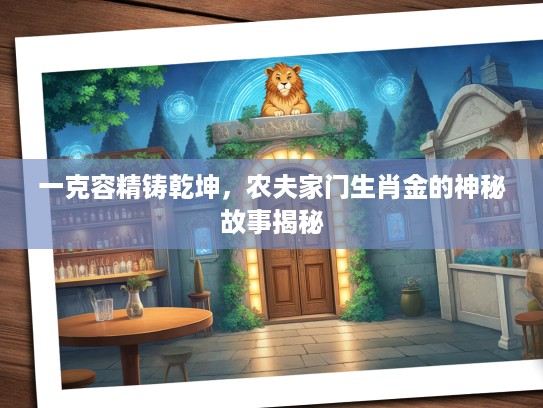 一克容精铸乾坤，农夫家门生肖金的神秘故事揭秘