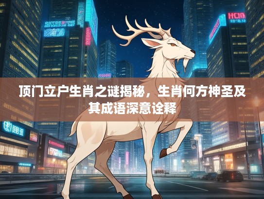 顶门立户生肖之谜揭秘，生肖何方神圣及其成语深意诠释