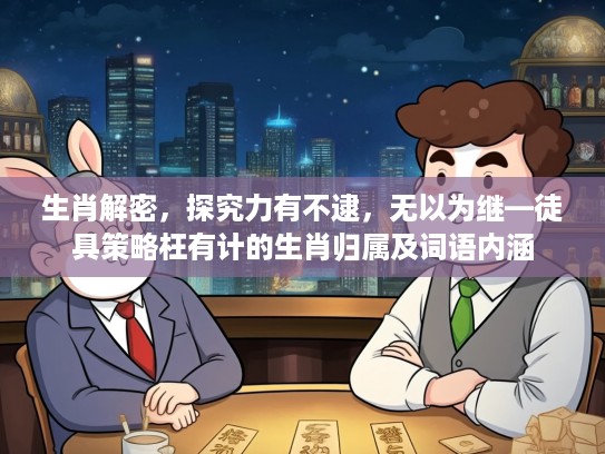 生肖解密，探究力有不逮，无以为继—徒具策略枉有计的生肖归属及词语内涵