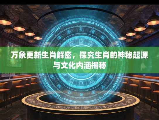 万象更新生肖解密，探究生肖的神秘起源与文化内涵揭秘