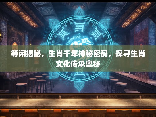 等闲揭秘，生肖千年神秘密码，探寻生肖文化传承奥秘