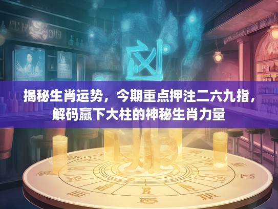 揭秘生肖运势，今期重点押注二六九指，解码赢下大柱的神秘生肖力量